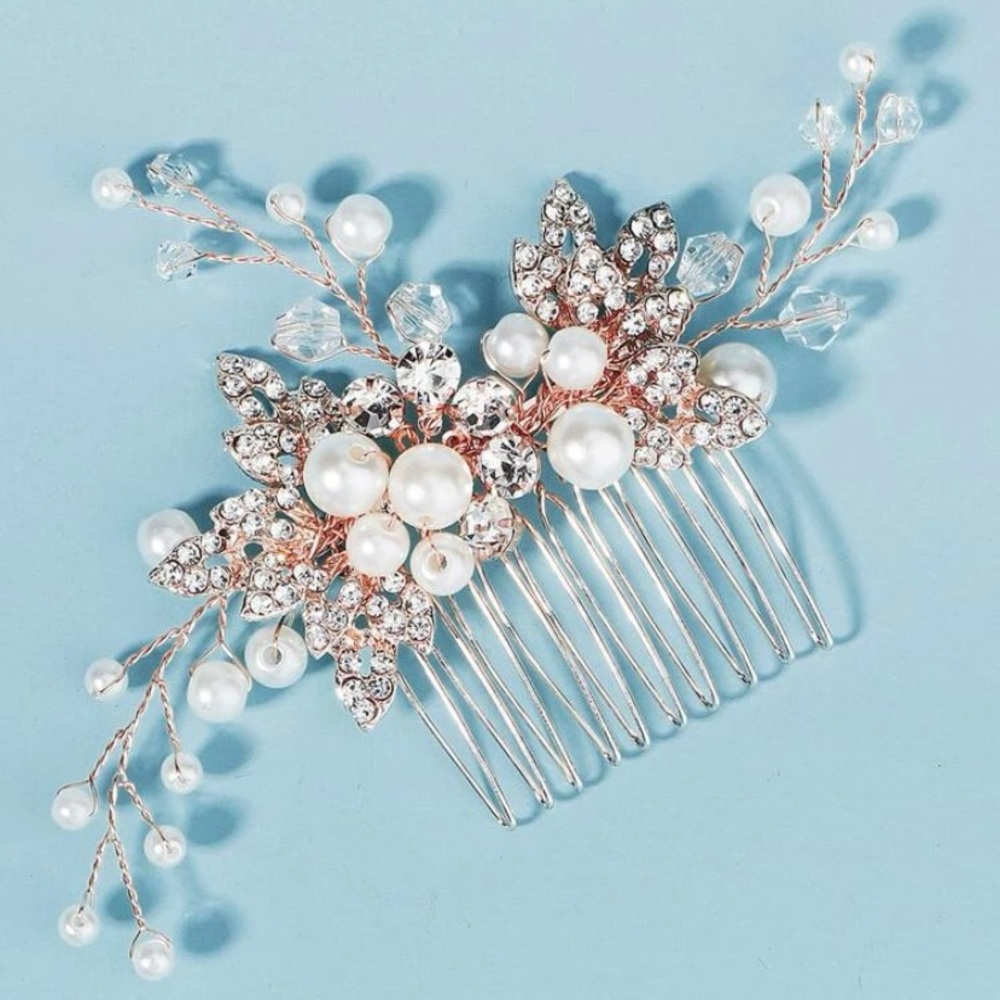 2/$15 🍍 BNIP Rose Gold Bridal Hair Comb
